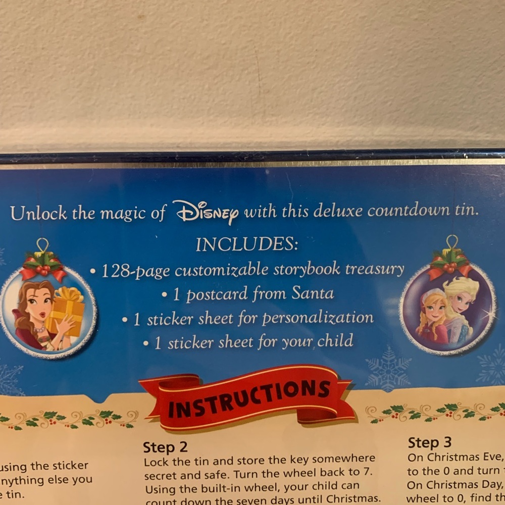 Disney 7 Day Countdown To Christmas Tin Advent Calendar New Sealed - Picture 5 of 5